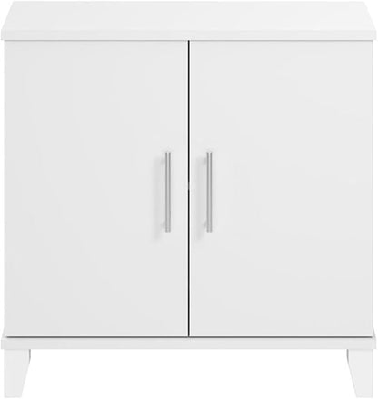 Bush Furniture Somerset Small Accent Storage Cabinet with Doors and Shelves in White, 2 Door Organizer for Home Office, Living Room, Kitchen Pantry, Entryway