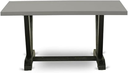 East West Furniture VT696 V-Style Modern Kitchen Table - a Rectangle Dining Table Top with Stylish Legs, 36x60 Inch, Multi-Color