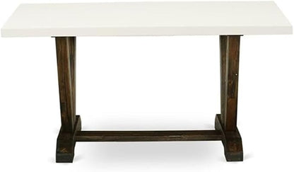East West Furniture VT726 V-Style Dining Table - a Rectangle Wooden Table Top with Stylish Legs, 36x60 Inch, Multi-Color