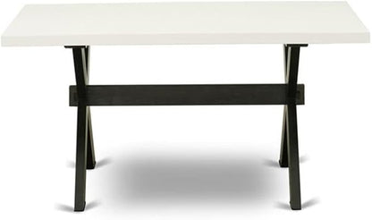 East West Furniture XT626 X-Style Mid-Century Modern Dining Table - a Rectangle Dining Table Top with Stylish Legs, 36x60 Inch, Multi-Color