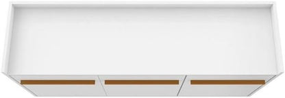Manhattan Comfort Bradley Buffet Cabinet with Storage, Mid Century Modern Sideboard with 4 Shelves and Soft Close Doors, TV Stand Media Console for up to 50" Screens, 53.54" Long, White