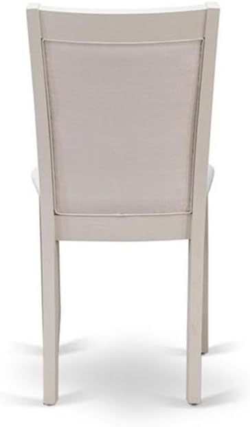 East West Furniture X097MZ001-6 6 Piece Kitchen Table Set Contains a Rectangle Dining Table with X-Legs and 4 Cream Linen Fabric Upholstered Chairs with a Bench, 40x72 Inch, Multi-Color
