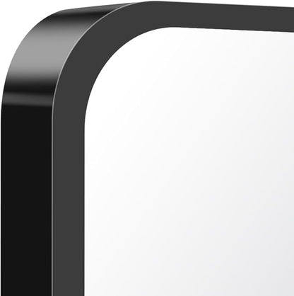 FORBATH Bathroom Mirror 30" X 40", Large Rectangular Wall Mirror, Black Metal Framed Rounded Corner Wall Mounted Mirror for Bathroom Bedroom Entryway Decor(Horizontal/Vertical)