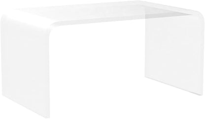 Acrylic Side Table, 24" L x 15" W x12'' H x3/5'' Thick C-Shape Clear Modern Decorative End Table, Multipurpose Coffee Table for Living Room, Bedroom and Office (1pcs)