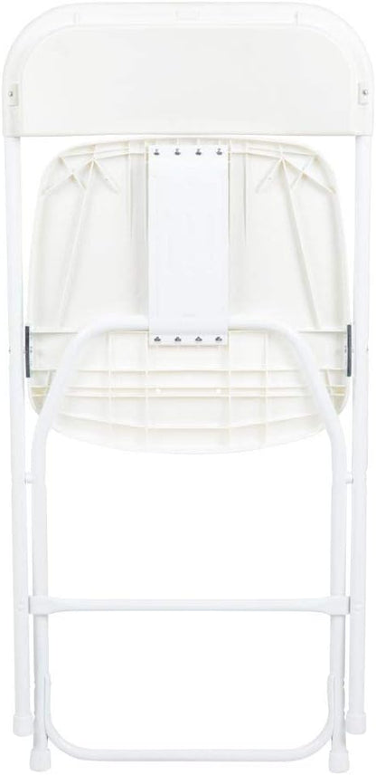 Flash Furniture Hercules Series Plastic Folding Chairs for Parties and Weddings, Stackable Commercial Event Seats with 650-lb. Static Weight Capacity, Set of 2, White
