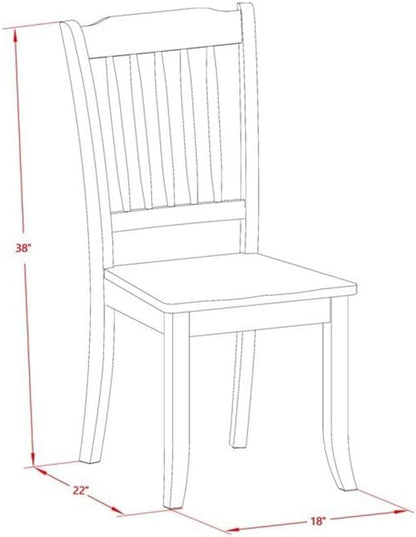 East West Furniture LGDA7-LWH-W 7 Piece Dining Table Set Consist of a Rectangle Dining Room Table with Butterfly Leaf and 6 Wood Seat Chairs, 42x84 Inch, Linen White