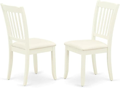 East West Furniture MZDA5-LWH-C 5 Piece Dining Room Table Set Includes a Rectangle Kitchen Table with Dropleaf and 4 Linen Fabric Upholstered Dining Chairs, 36x54 Inch, Linen White