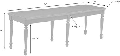 Crosley Furniture Shelby 3-Piece Traditional Dining Table Set for 6 with 2 Wood Benches, Distressed White