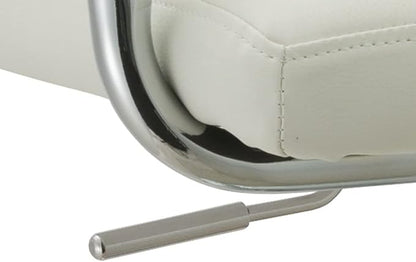 AC Pacific Contemporary Adjustable Swivel Kitchen Bar Stool Chair with Cushion and Armrest, 24"-33", White ACBS15 Daisy White Square