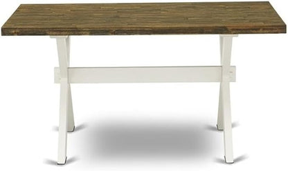 East West Furniture XT076 X-Style Kitchen Table - a Rectangle Dining Table Top with Stylish Legs, 36x60 Inch, Multi-Color