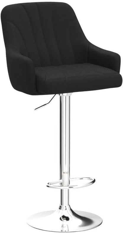 VECELO Bar Stools Set of 2, Adjustable Barstools, Counter Height Stools with Back and Arm, Kitchen Island Stools, Swivel PU Chairs for Pub, Dining Room, Modern Style, Black