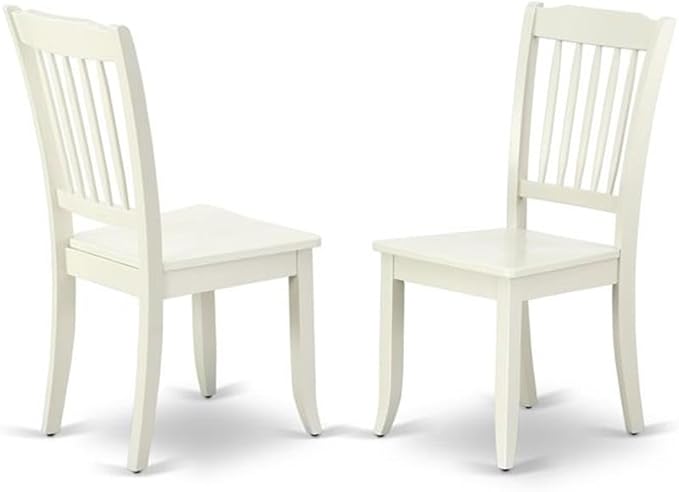 East West Furniture DODA5-LWH-W 5 Piece Dinette Set for 4 Includes a Rectangle Dining Table with Butterfly Leaf and 4 Dining Room Chairs, 42x78 Inch, Linen White