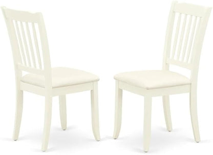 East West Furniture LGDA9-LWH-C 9 Piece Dining Table Set Includes a Rectangle Dinner Table with Butterfly Leaf and 8 Linen Fabric Dining Room Chairs, 42x84 Inch, Linen White