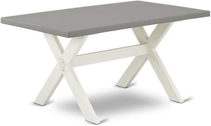 East West Furniture XT096 X-Style Modern Kitchen Table - a Rectangle Dining Table Top with Stylish Legs, 36x60 Inch, Multi-Color