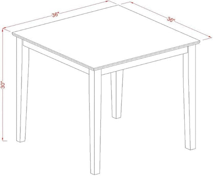 East West Furniture OXSI3-LWH-15 3 Piece Dining Room Furniture Set Contains a Square Dining Table and 2 Baby Blue Linen Fabric Upholstered Parson Chairs, 36x36 Inch, Linen White