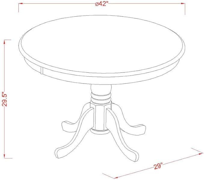 East West Furniture HBBO3-MAH-W 3 Piece Dining Room Table Set Contains a Round Kitchen Table with Pedestal and 2 Dining Chairs, 42x42 Inch, Mahogany