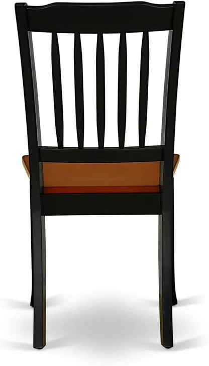East West Furniture LGDA7-BCH-W 7 Piece Dining Room Furniture Set Consist of a Rectangle Wooden Table with Butterfly Leaf and 6 Kitchen Dining Chairs, 42x84 Inch, Black & Cherry