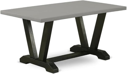 East West Furniture VT696 V-Style Modern Kitchen Table - a Rectangle Dining Table Top with Stylish Legs, 36x60 Inch, Multi-Color