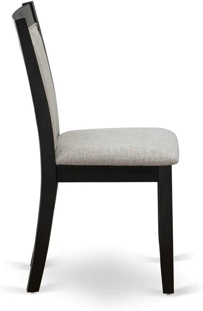 East West Furniture X677MZ606-6 6 Piece Dinette Set Contains a Rectangle Dining Table with X-Legs and 4 Shitake Linen Fabric Parson Chairs with a Bench, 40x72 Inch, Multi-Color