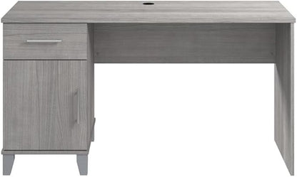 Bush Furniture Somerset 54W Office Desk with Drawer and Storage Cabinet in Platinum Gray | Computer Table for Home Office Workspace