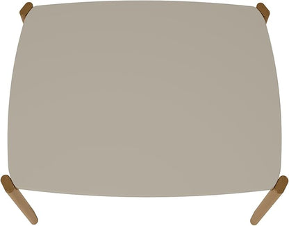 Manhattan Comfort Gales 47-Inch Mid Century Modern Dining Table for 2-4 Person, Unique Minimalist Home Furniture with Solid Eucalyptus Wood Legs, Off White