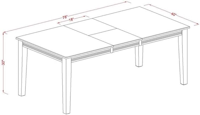 East West Furniture QUAV9-WHI-W 9 Piece Modern Dining Table Set Includes a Rectangle Wooden Table with Butterfly Leaf and 8 Dining Room Chairs, 40x78 Inch, Buttermilk & Cherry