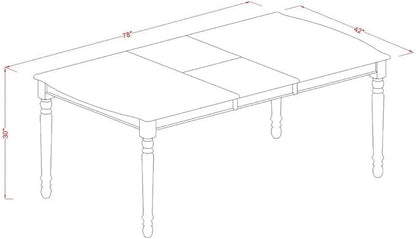 East West Furniture DODA9-MAH-22 9 Piece Dining Set Consists of a Rectangle Kitchen Table with Butterfly Leaf and 8 Polyester Fabric Upholstered Chairs, 42x78 Inch, Mahogany