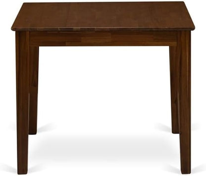 East West Furniture OXSI3-AWA-04 3 Piece Dining Set Includes a Square Dining Room Table and 2 Parson Kitchen Chairs, 36x36 Inch, Antique Walnut