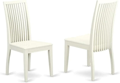 East West Furniture LGIP9-LWH-W 9 Piece Dining Table Set Includes a Rectangle Dining Room Table with Butterfly Leaf and 8 Wooden Seat Chairs, 42x84 Inch, Linen White