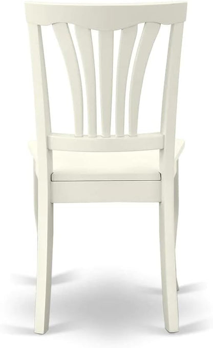 East West Furniture LGAV5-LWH-W 5 Piece Modern Dining Table Set Includes a Rectangle Wooden Table with Butterfly Leaf and 4 Dining Chairs, 42x84 Inch, Linen White