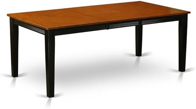 East West Furniture QUWE7-BCH-W 7 Piece Dining Table Set Consist of a Rectangle Dinner Table with Butterfly Leaf and 6 Dining Room Chairs, 40x78 Inch, Black & Cherry