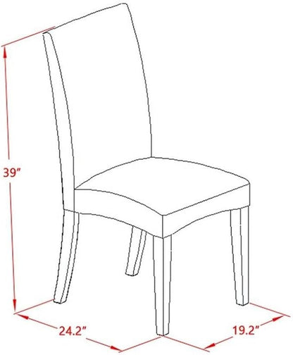 East West Furniture X677DR124-7 7 Piece Dining Room Furniture Set Consist of a Rectangle Dining Table with X-Legs and 6 Black Color Linen Fabric Upholstered Chairs, 40x72 Inch, Multi-Color