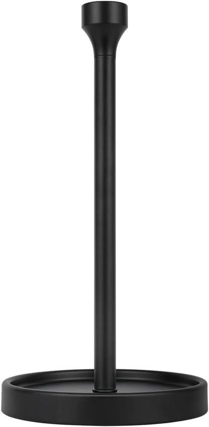 Ivilon Countertop Paper Towel Holder - Modern Bell End Minimalist Design - Fits All Paper Towel Roll Sizes - Color Black
