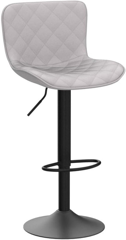 YOUNUOKE Bar Stools Set of 2 Faux Leather Barstools with Back Modern Swivel Counter Height Stools Adjustable Tall Bar Chairs for Kitchen Islands, Lattice Grey