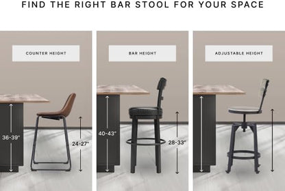 Signature Design by Ashley Gesthaven Solid Wood Frame Counter Height Barstool, Set of 2, Natural/Brown