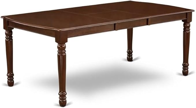 East West Furniture DOVE9-MAH-47 9 Piece Dining Set Includes a Rectangle Dining Room Table with Butterfly Leaf and 8 Light Sable Linen Fabric Upholstered Chairs, 42x78 Inch, Mahogany