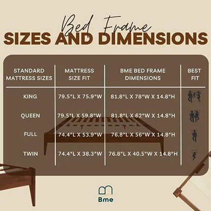 Dinkee Basic Bed Frame Without headboard - Dark Chocolate - King