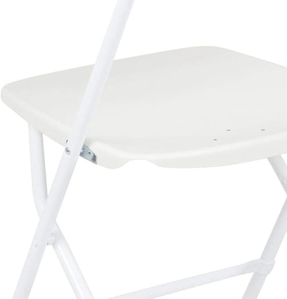 Flash Furniture Hercules Series Plastic Folding Chairs for Parties and Weddings, Stackable Commercial Event Seats with 650-lb. Static Weight Capacity, Set of 2, White