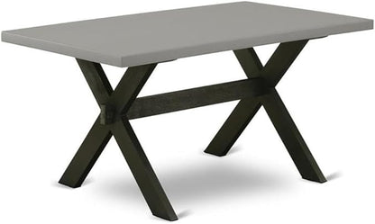 East West Furniture XT696 X-Style Mid-Century Modern Dining Table - a Rectangle Wooden Table Top with Stylish Legs, 36x60 Inch, Multi-Color