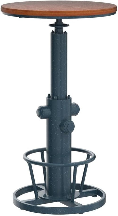Topower Industrial Bar Table 38.58-48.43" Adjustable Pub Table Kitchen Dining Coffee Bistro Table Antique Blue