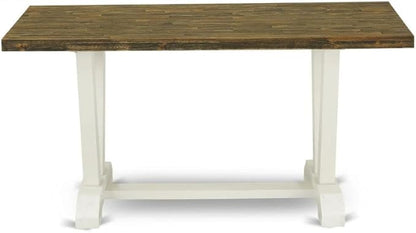 East West Furniture VT076 V-Style Modern Dining Table - a Rectangle Kitchen Table Top with Stylish Legs, 36x60 Inch, Multi-Color