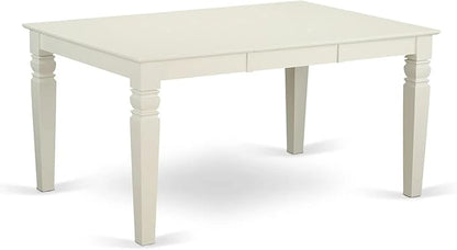 East West Furniture DODA9-LWH-23 9 Piece Kitchen Set Contains a Rectangle Dining Table with Butterfly Leaf and 8 Polyester Fabric Upholstered Chairs, Linen White