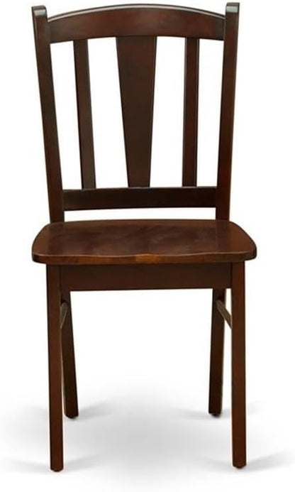 East West Furniture HLDL5-MAH-W 5 Piece Kitchen Table Set for 4 Includes a Round Dining Table with Pedestal and 4 Dining Room Chairs, 42x42 Inch, Mahogany