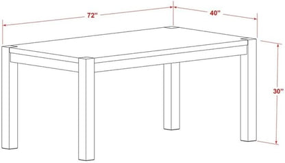 East West Furniture LM7-0N-T Lismore Dining Room Table - Rectangle Rustic Wood Table, 40x72 Inch, Walnut