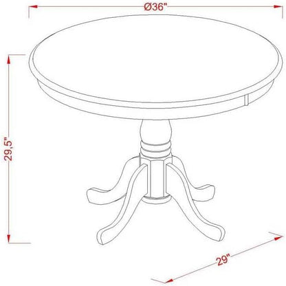 East West Furniture AMPF3-BCH-C 3 Piece Dining Table Set for Small Spaces Contains a Round Kitchen Table with Pedestal and 2 Linen Fabric Upholstered Chairs, 36x36 Inch, Black & Cherry