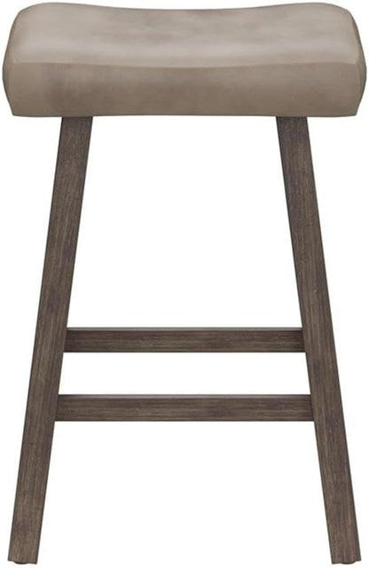 Hillsdale Furniture Saddle Counter Stool, Rustic Gray