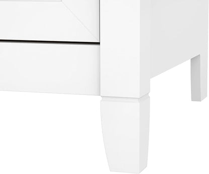 Bush Furniture Key West Computer Desk with Storage | Farmhouse PC Table for Home Office in Pure White and Shiplap Gray | 54W x 24D