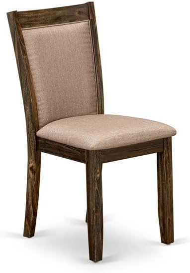 East West Furniture X797MZ716-5 5 Piece Kitchen Table Set for 4 Includes a Rectangle Dining Room Table with X-Legs and 4 Dark Khaki Linen Fabric Upholstered Chairs, 40x72 Inch, Multi-Color