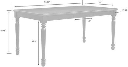 Crosley Furniture Shelby 3-Piece Traditional Dining Table Set for 6 with 2 Wood Benches, Distressed White