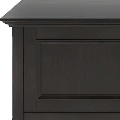 SIMPLIHOME Amherst 72-inch Wide Solid Wood Low TV Stand in Hickory Brown, Transitional-Style Media Console for Living Room with Cable Management, Fits 80" TVs